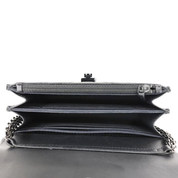Chanel  Reissue Chevron Leather Wallet On Chain Black - Picture 12 of 15